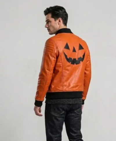 Pumpkin Orange Leather Jacket