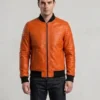 Pumpkin Orange Leather Jacket
