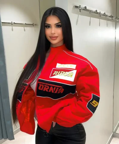 Racing Cali Red Bomber Jacket