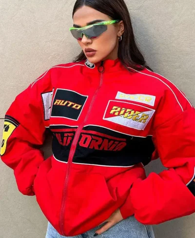 Racing Cali Red Bomber Jacket