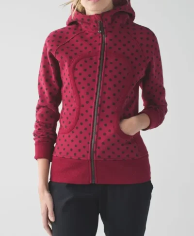 Red And Black Polka Dot Scuba Jacket