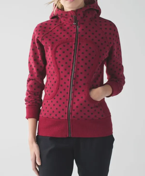 Red And Black Polka Dot Scuba Jacket