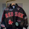 Red Sox Black Leather Bomber Jacket
