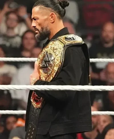 Roman Reigns WWE RAW 2026 Black Denim Jacket