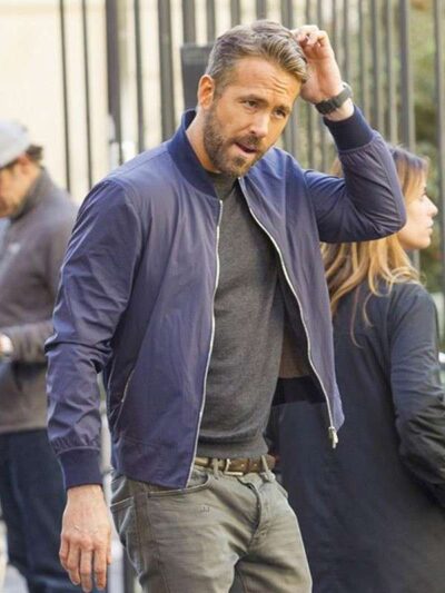 Ryan Reynolds 6 Underground Blue Bomber Jacket
