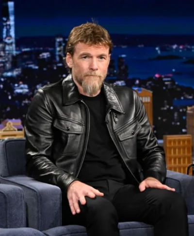 Sam Worthington Tonight Show Leather Jacket