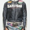 Satoshi Nakamoto Black Leather Moto Jacket