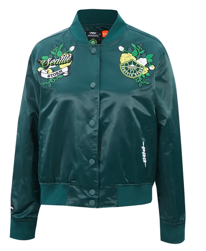 Seattle Storm Women’s Ink And Bloom Satin Jacket