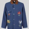 Sequin Embroidered Denim Chore Coat