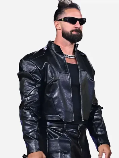 Seth Rollins Fanatics Fest NYC 2026 Black Leather Jacket