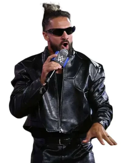 Seth Rollins Fanatics Fest NYC 2026 Black Leather Jacket