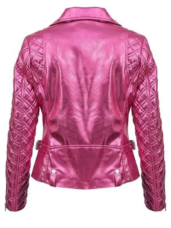 SexLife Billie Connelly Pink Leather Jacket for sale