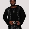Shaboozey The Tonight Show Black Leather Vest