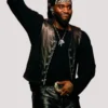 Shaboozey The Tonight Show Black Leather Vest
