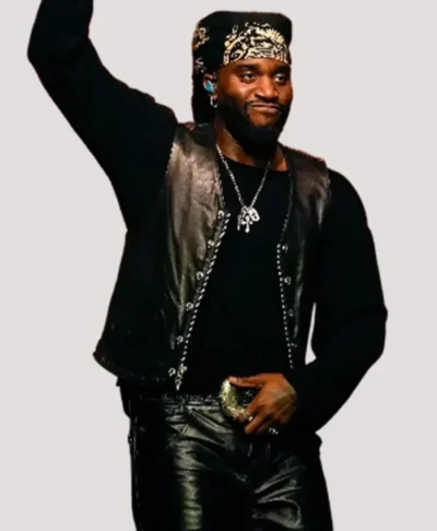 Shaboozey The Tonight Show Black Leather Vest