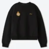 Shinzo Aged Black Cotton Jersey Crewneck Sweatshirt