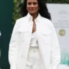 Simone Ashley Wimbledon White Jacket