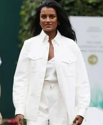 Simone Ashley Wimbledon White Jacket
