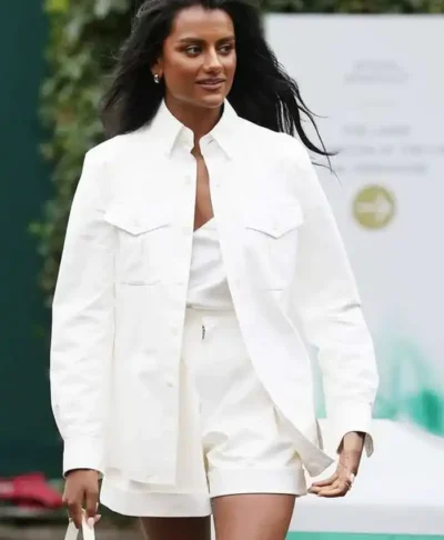 Simone Ashley Wimbledon White Jacket