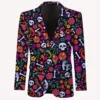 Skull Floral Print Suit