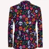 Skull Floral Print Suit