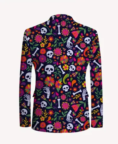 Skull Floral Print Suit