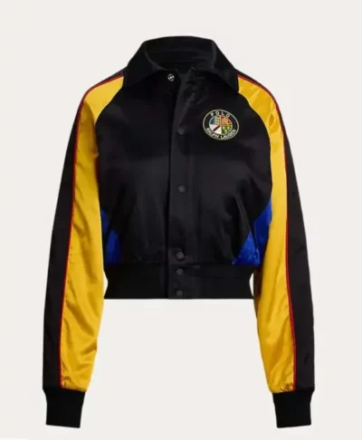 Sophie Skelton Satin Bomber Jacket