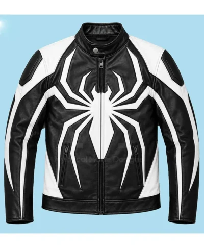 Spider Black White Moto Jacket