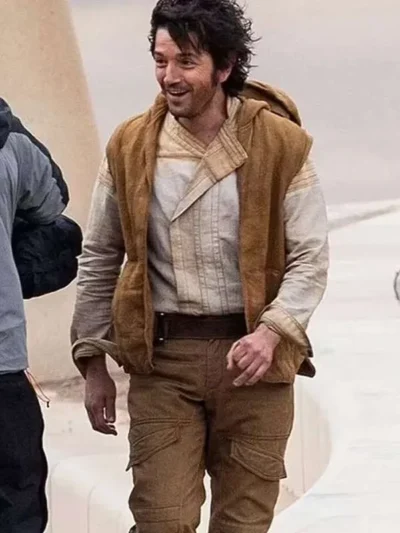 Star Wars Andor Diego Luna Brown Hooded Vest