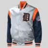 Starter Gray Detroit Tigers Satin Jacket for sale