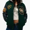 Superdry College Patched Varsity Bombergreen Hooded Jacket