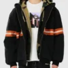 Supreme Black Reflective Stripe Hooded Work Jacket