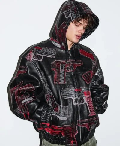 Supreme x Alfredo Martinez Hooded Leather Jacket