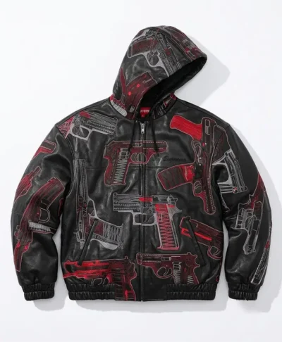 Supreme x Alfredo Martinez Hooded Leather Jacket