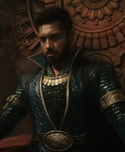 Tenoch Huerta Doomsday Blue Leather Coat