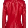 Tessa Thompson Red Leather Blazer