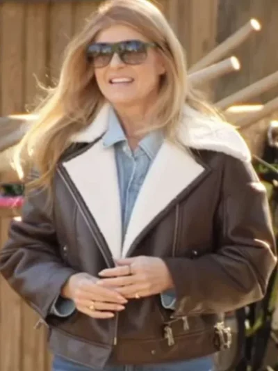 The Motherhood Connie Britton Brown Leather Jacket