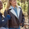 The Motherhood Connie Britton Brown Leather Jacket