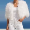 The Obsession White Feather Cape Jacket
