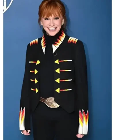 The Tonight Show Reba McEntire Black Wool Jacket