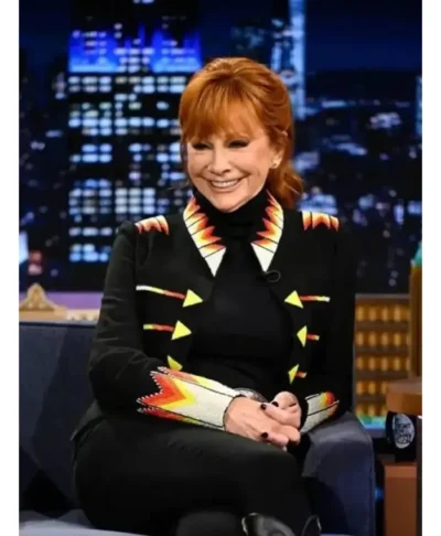 The Tonight Show Reba McEntire Black Wool Jacket
