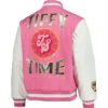 Tiffany Stratton WWE Pink Varsity Jacket for sale