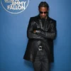 Travis Scott Tonight Show Leather Blazer