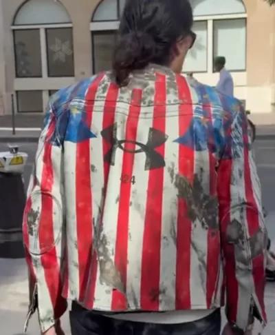 Under Armour x 424 American Flag Leather Jacket