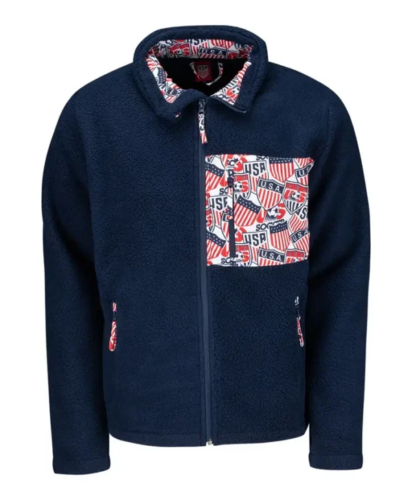 Unisex USA Soccer Heavy Pile Full-Zip Fleece Jacket