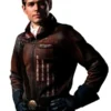 Vought Rising Bombsight Distressed Leather Jacket