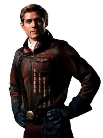 Vought Rising Bombsight Distressed Leather Jacket