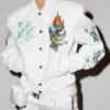 WNBA New York Liberty x OFF White Leather Varsity Jacket