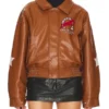 Wish Me Luck Cropped Leather Bomber Jacket