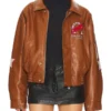 Wish Me Luck Cropped Leather Bomber Jacket